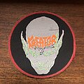 Kreator - Patch - KREATOR Behind The Mirror original circle woven patch (red border)