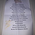Fabio Lione - Other Collectable - Songlist Fabio Lione