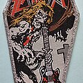 Slayer - Patch - Slayer Jeff Hannemann Coffin Patch Silver Border