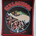 Girlschool - Patch - Girlschool Race With The Devil Patch Red Border
