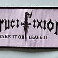 Crucifixion - Patch - Crucifixion Take It Or Leave It Stripe Patch Black Glitter Border