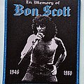 BON SCOTT - Patch - Bon Scott In Memory Patch Blue Border
