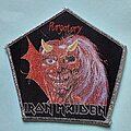 Iron Maiden - Patch - Iron Maiden Purgatory Pentagon Patch Silver Glitter Border