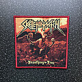 Skeletonwitch - Patch - Skeletonwitch - Breathing the Fire woven patch (Red border)