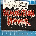 Demolition Hammer - Patch - Demolition Hammer woven red logo patch