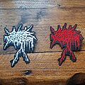 Cattle Decapitation - Patch - Red/White CATTLE DECAPITATION Iron-on embroidered Cattle Decap Patch