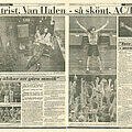 Van Halen - Other Collectable - Van Halen Newspaper article Monsters of Rock 1984 Stockholm