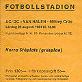 Van Halen AC/DC Mötley Crüe - Other Collectable - Van Halen AC/DC Mötley Crüe Monsters of Rock 1984 Stockholm Sweden concert...