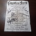 Carpathian Forest - Other Collectable - Carpathian Forest Setlist (signed)