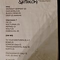 Satyricon - Other Collectable - Satyricon setlist