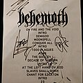 Behemoth - Other Collectable - Behemoth setlist