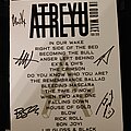 Atreyu - Other Collectable - Atreyu setlist