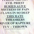 Death Angel - Other Collectable - Death Angel setlist