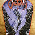 Obituary - Patch - Obituary Cause of Death Backpatch Red Border Pull the Plug Patches