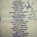 Carcass - Other Collectable - Song list Nagoya 2008 signed