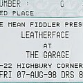Leatherface - Other Collectable - Leatherface Original Ticket Stub - Friday 7th August 1998 The Garage