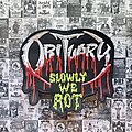 Obituary - Patch - Patch - OBITUARY - Logo - Slowly We Rot - WHITE / RED / GREEN                   ...