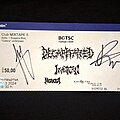 Decapitated - Other Collectable - Decapitated - signed concert ticket
