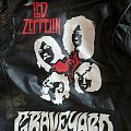 Led Zeppelin; Graveyard - Battle Jacket - Stencilled  Leather Jacket