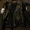 Bathory Satanic Warmaster Marduk - Battle Jacket - Leather Jacket, sleeve symbols painted, backpatch