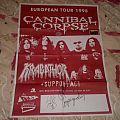 Cannibal Corpse - Other Collectable - cannibal corpse signed tour poster 1998