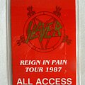 Slayer - Other Collectable - slayer backstage pass 1987