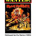Iron Maiden - Patch - Iron Maiden, Hallowed be thy Name, 1993, backpatch, official one