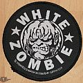 White Zombie - Patch - Wanted: Round White Zombie Woven Logo Patch