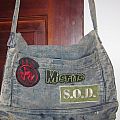 D.R.I. - Other Collectable - D.R.I. DRI Misfits SOD Patches on my old high school Denim Purse 1988