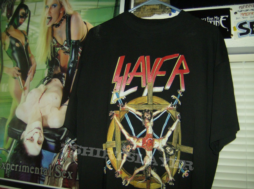 トップス Vintage 1994 Slayer / Circle of Beliefs Vintage 1994 Slayer Circle of Beliefs Brockum Tag Metal Band Tee