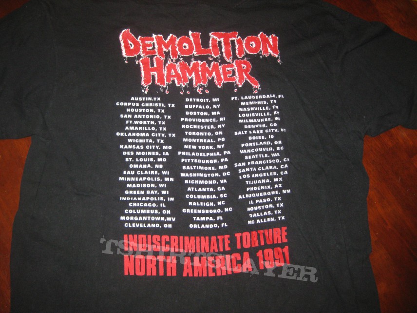 Demolition Hammer 1991 tour TShirtSlayer TShirt and BattleJacket Gallery