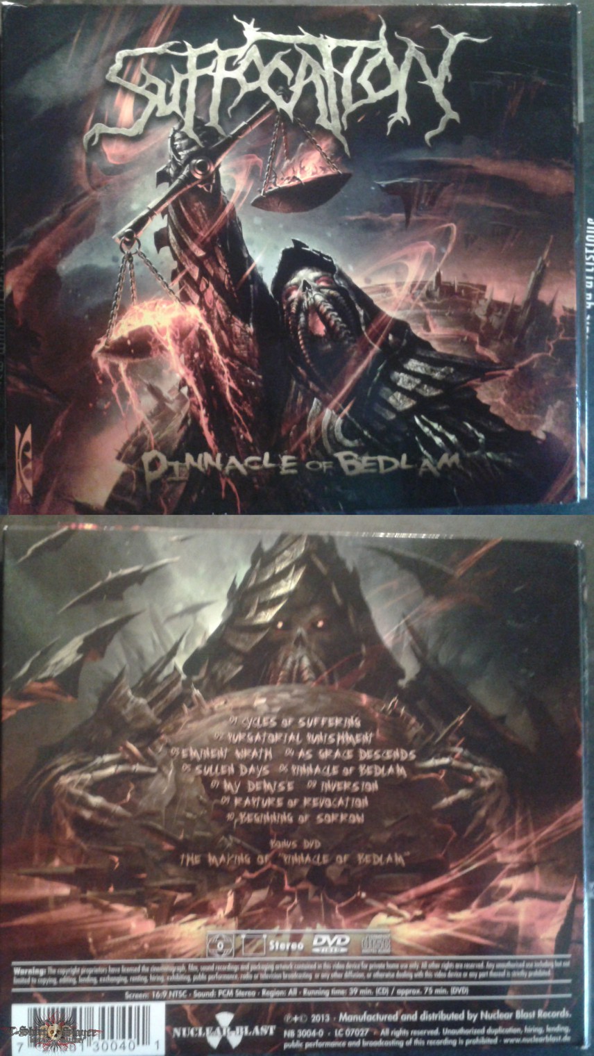 Suffocation - Pinnacle of Bedlam Ltd Digipack CD + DVD (2013) |  TShirtSlayer TShirt and BattleJacket Gallery