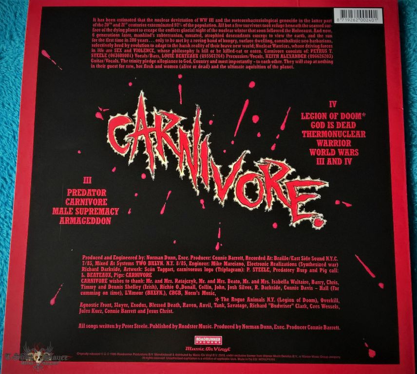 Carnivore ‎– Carnivore    Vinyl