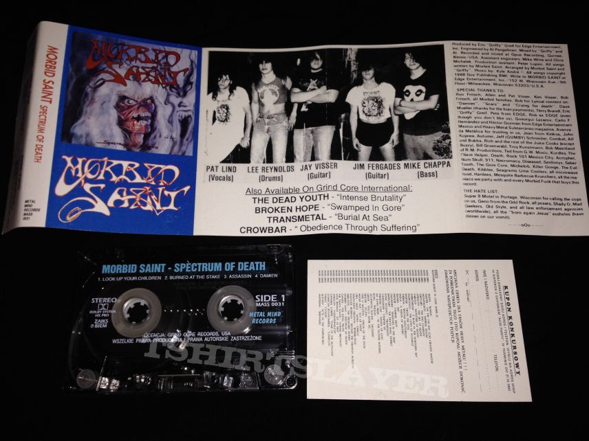 Morbid Saint Spectrum Of Death Cassette Tape (Metal Mind Records 1992)