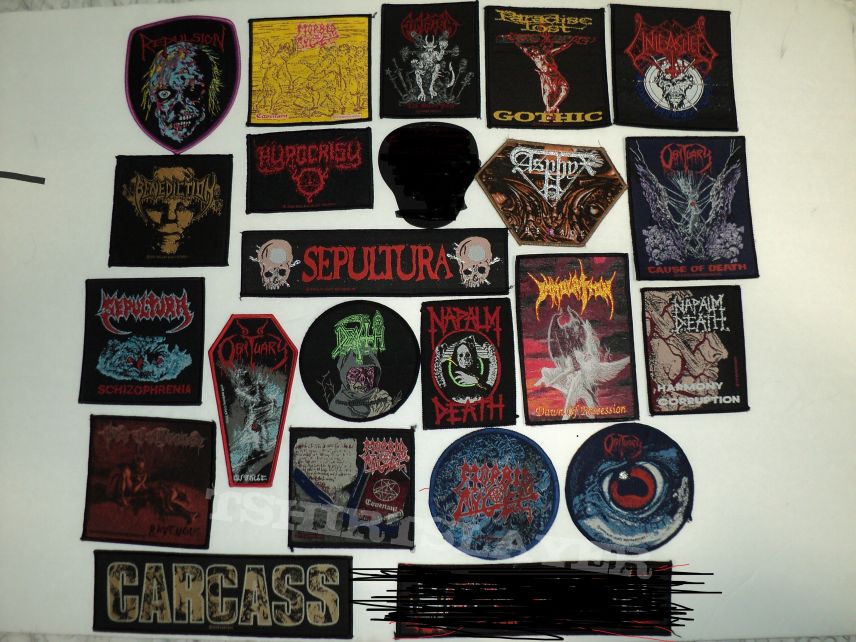 Obituary woven patches 