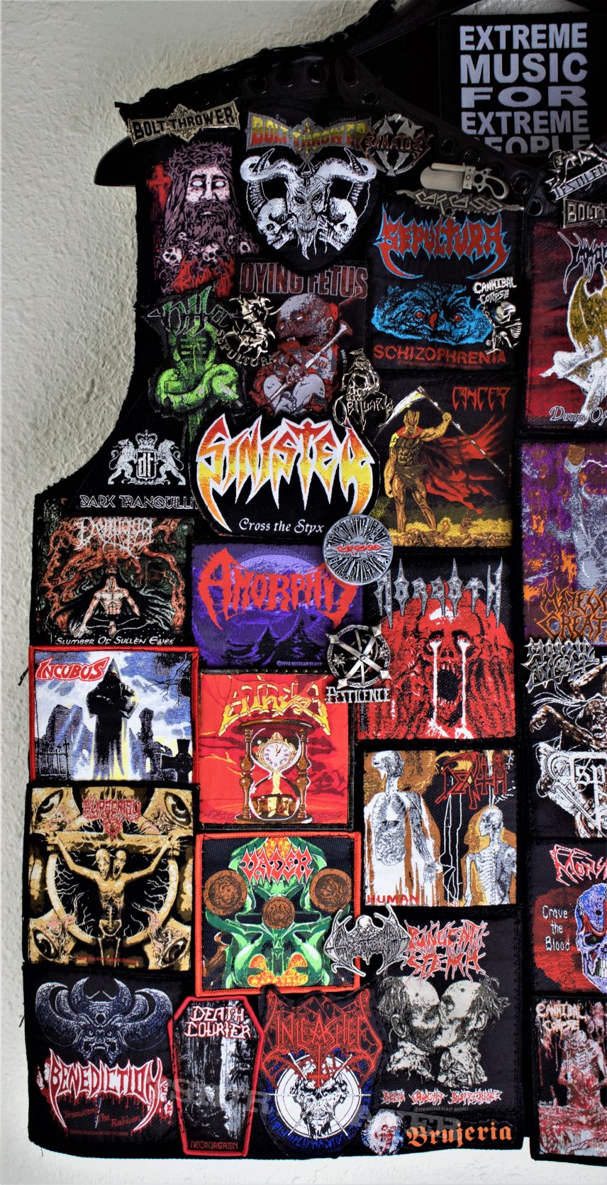 Bolt Thrower death metal vest update some pins and patches ...