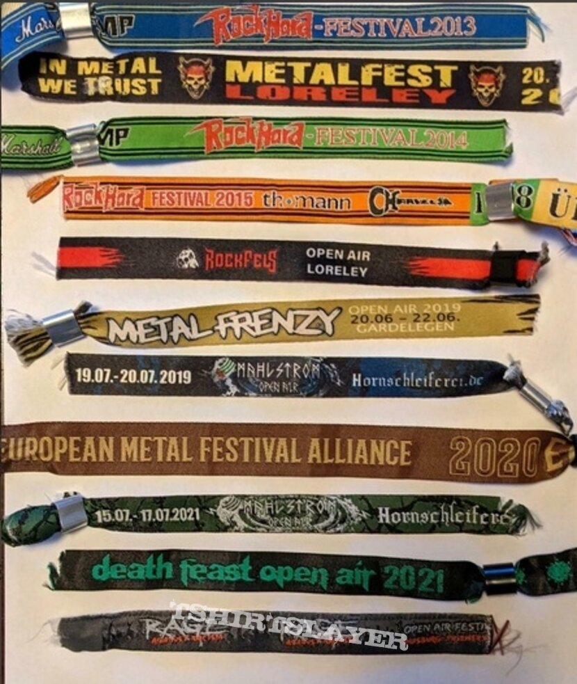 Wacken Open Air Wristbands Wacken, Rock Am Ring, Earthshaker, Metal Frenzy, Rockfels, Metalfest, Rock Hard, Emfa, With Full Force, Death Feast, Mahlstrom