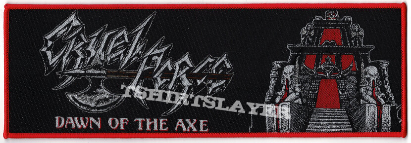 CRUEL FORCE &quot;Dawn Of The Axe III (big stripe version)&quot; official woven Patch (red border)