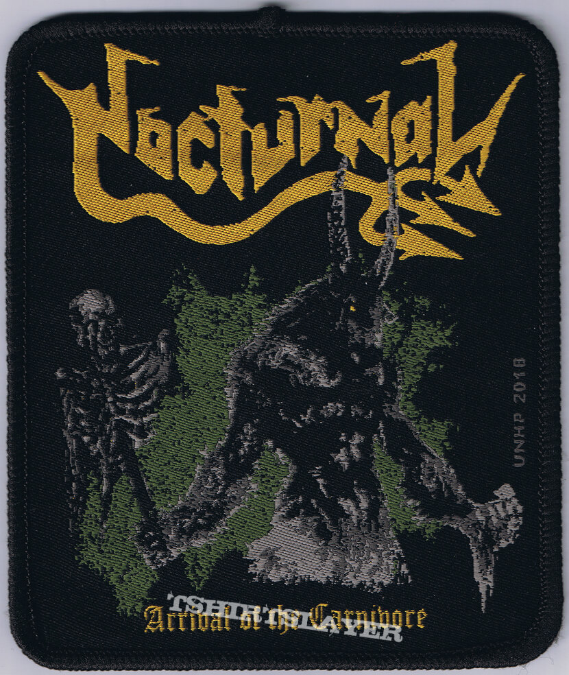 NOCTURNAL &quot;Arrival Of The Carnivore&quot; official woven Patch (grey goat - black border)