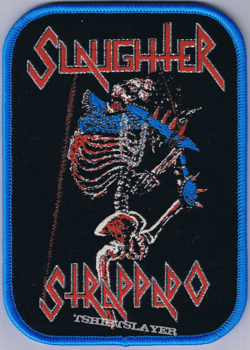 SLAUGHTER (Can) &quot;Strappado&quot; woven Patch (turquoise border)