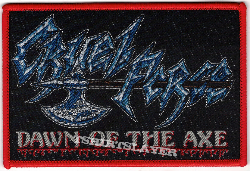 CRUEL FORCE &quot;Dawn Of The Axe I (Logo version)&quot; official woven Patch (red border)