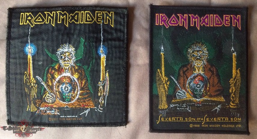 Iron Maiden 'Seventh Son of a Seventh Son' patches, old and new