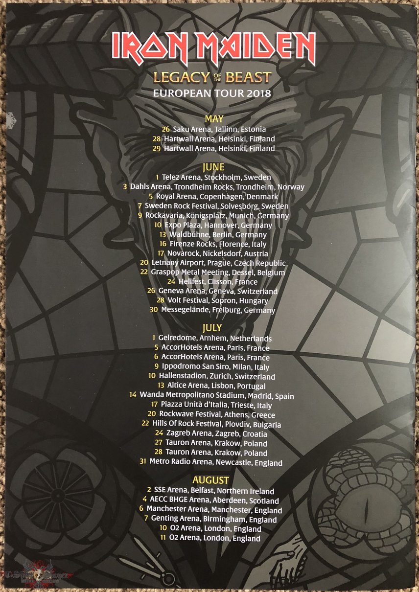 Iron Maiden ‘Legacy of the Beast’ tour European programme