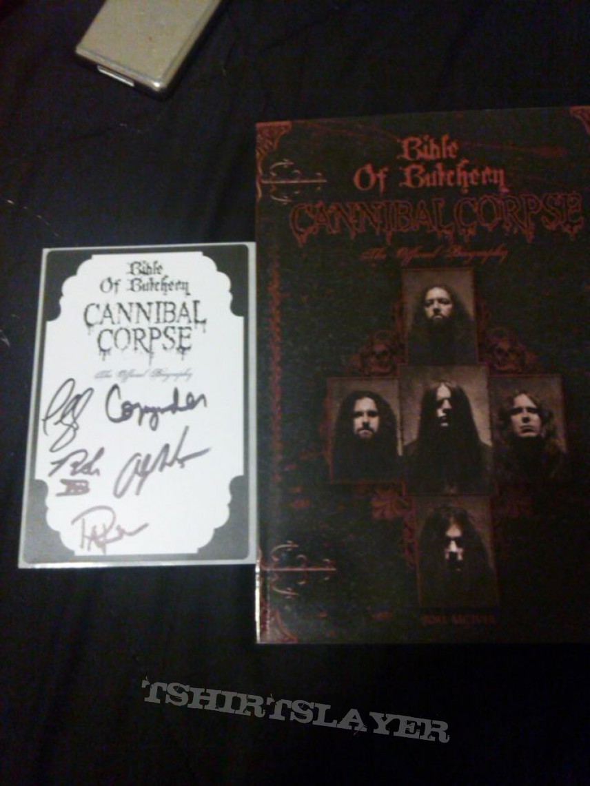 Cannibal corpse Autographed bible of butchery signed book 