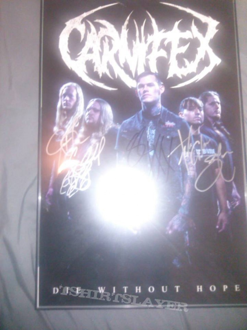 Carnifex signed die without hope band poster