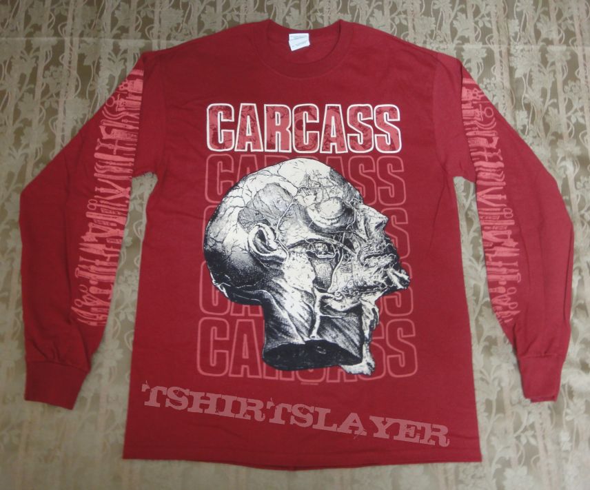 CARCASS / Cabeza burgundy long sleeve shirt