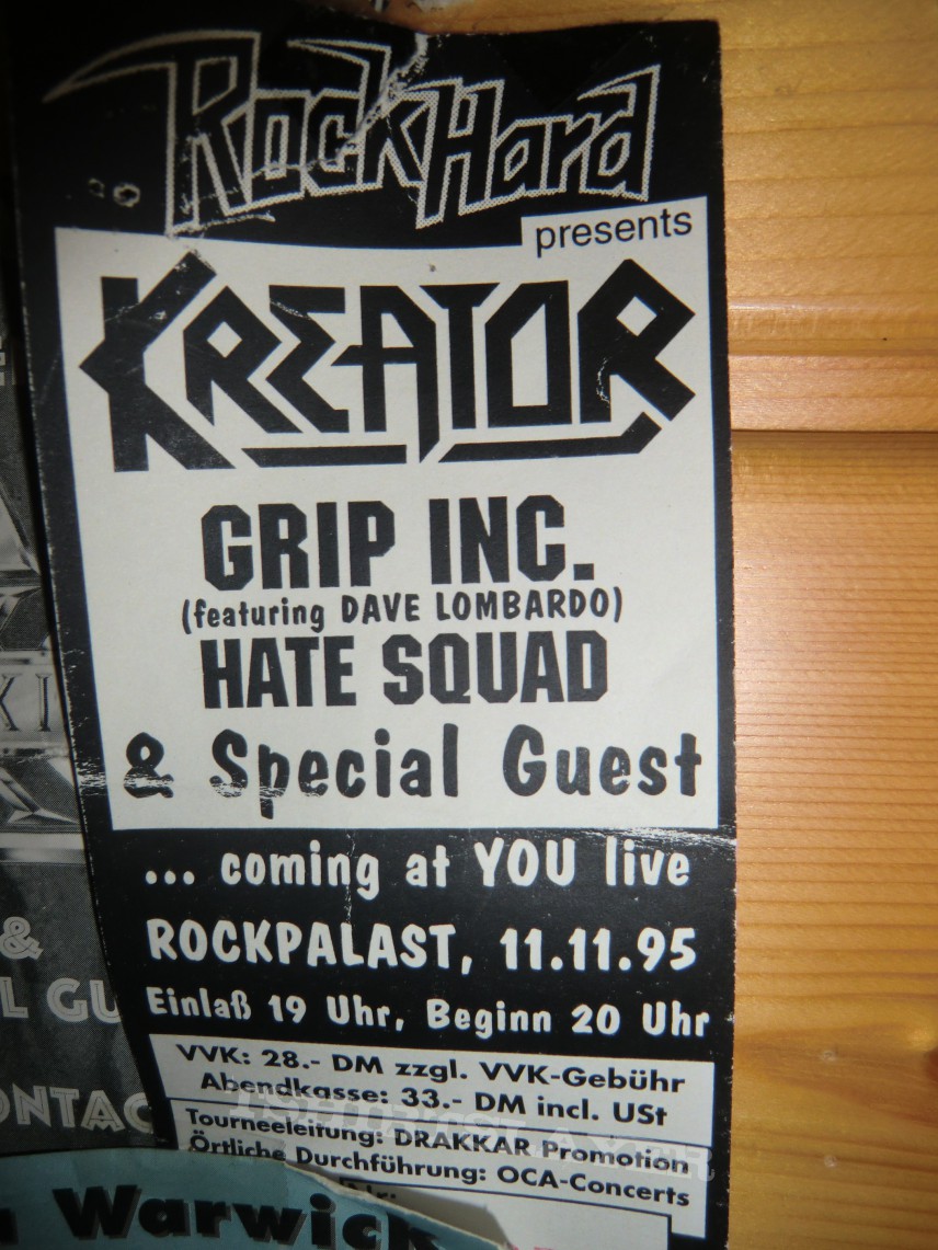 Kreator/Grip Inc./Hate squad