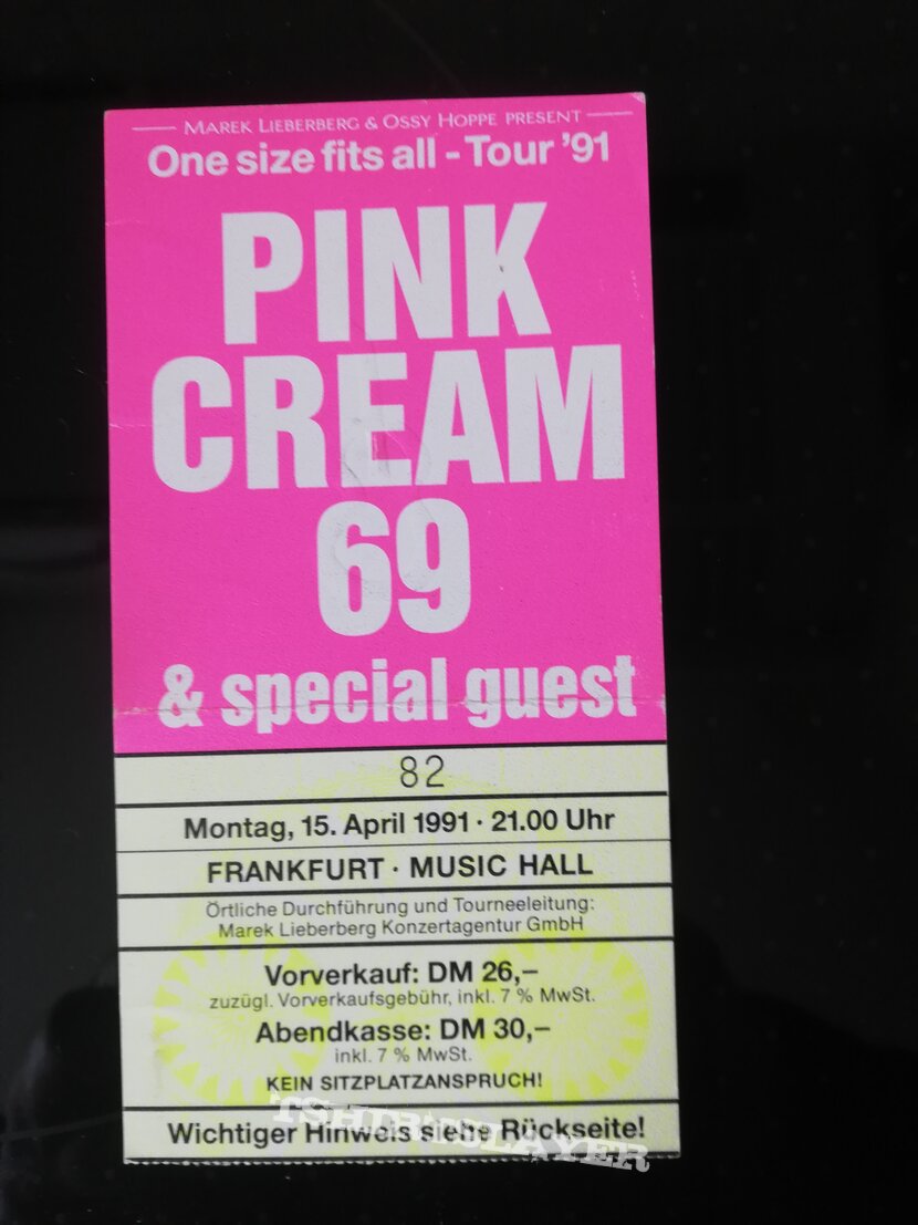 Pink cream 69 - tour ticket 91