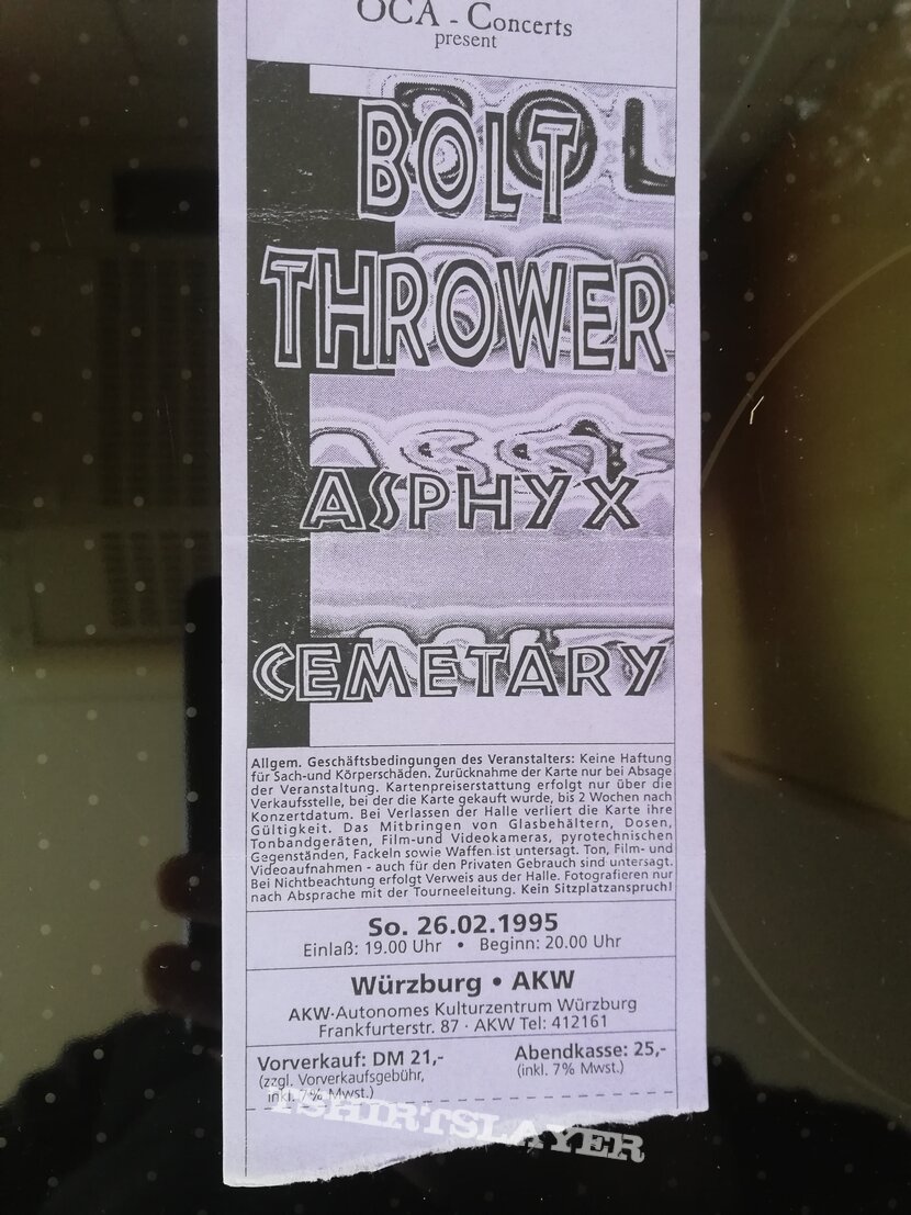 Bolt Thrower - Tourticket 95
