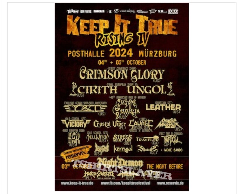 Crimson Glory Keep it true rising - festival ticket 